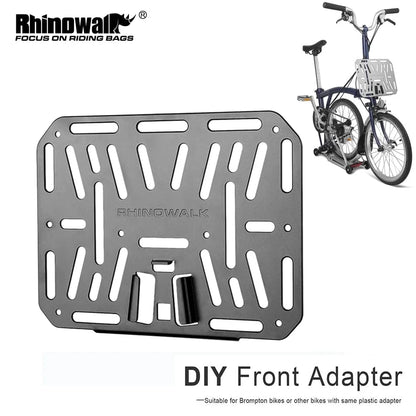 Bike & Bag Front Mount Adapter RHINOWALK - Brompton Front Mount Adapter for Bike Bags – Aluminium Alloy Bike Bag Carrier Block for Folding Bikes