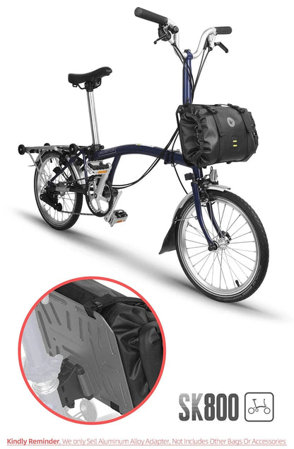 Bike & Bag Front Mount Adapter RHINOWALK - Brompton Front Mount Adapter for Bike Bags – Aluminium Alloy Bike Bag Carrier Block for Folding Bikes