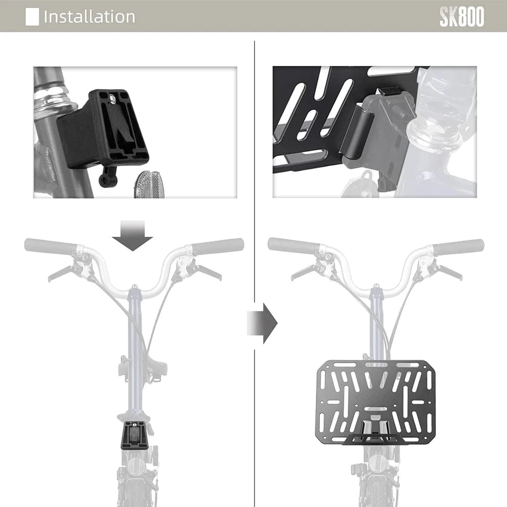 Bike & Bag Front Mount Adapter RHINOWALK - Brompton Front Mount Adapter for Bike Bags – Aluminium Alloy Bike Bag Carrier Block for Folding Bikes