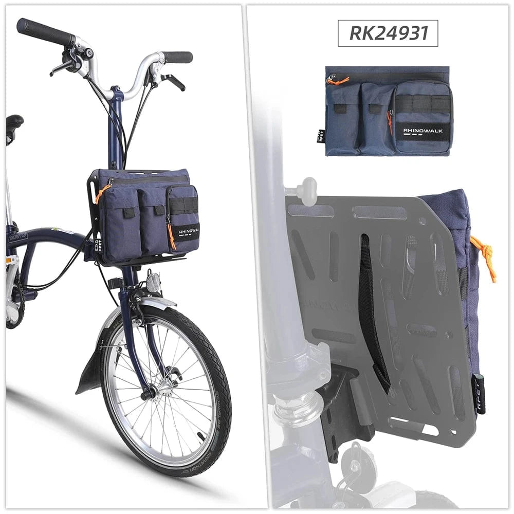 Bike & Bag Front Mount Adapter RHINOWALK - Brompton Front Mount Adapter for Bike Bags – Aluminium Alloy Bike Bag Carrier Block for Folding Bikes