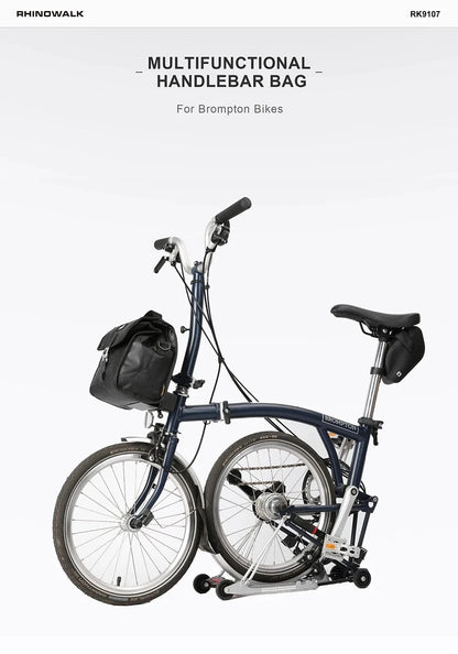 Bike & Bag Handlebar bag RHINOWALK -  Waterproof Handlebar Bag for Brompton Bikes (4L to 7L)