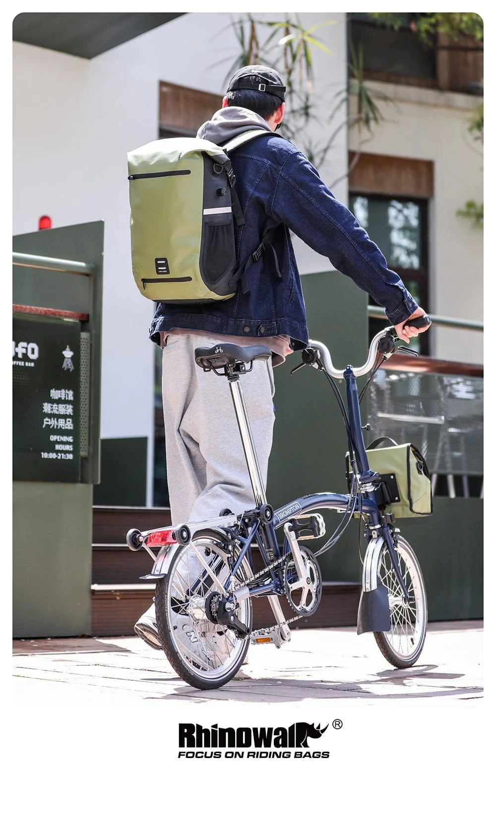Bike & Bag Handlebar bag RHINOWALK -  Waterproof Handlebar Bag for Brompton Bikes (4L to 7L)