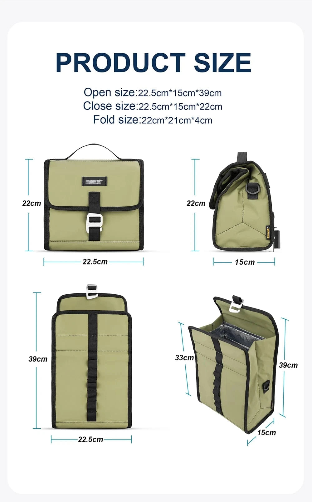 Bike & Bag Handlebar bag RHINOWALK -  Waterproof Handlebar Bag for Brompton Bikes (4L to 7L)