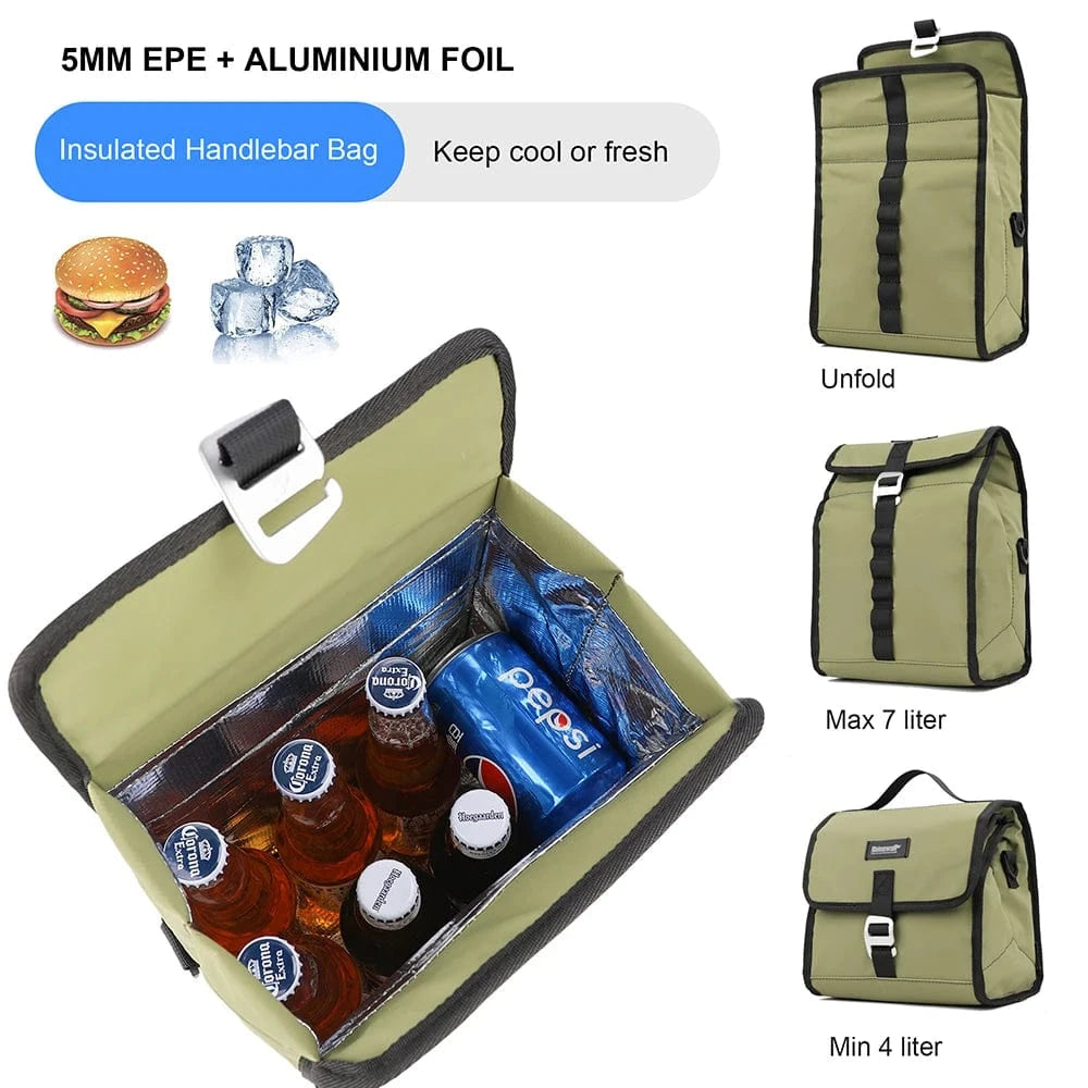 Bike & Bag Handlebar bag RHINOWALK -  Waterproof Handlebar Bag for Brompton Bikes (4L to 7L)