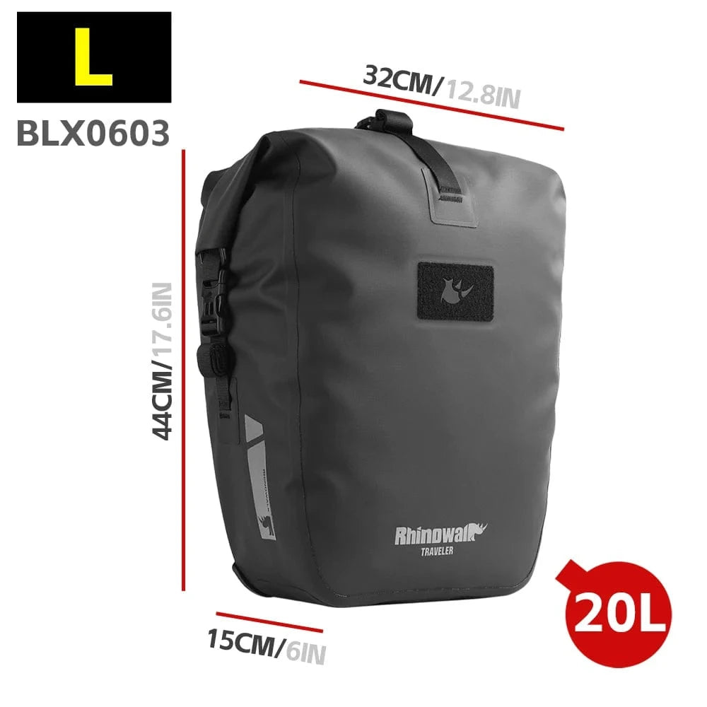 Bike & Bag L-20L / 1 Piece RHINOWALK - 2025 Traveler Series Waterproof Pannier Bag (6L, 12L, 20L, 25L)