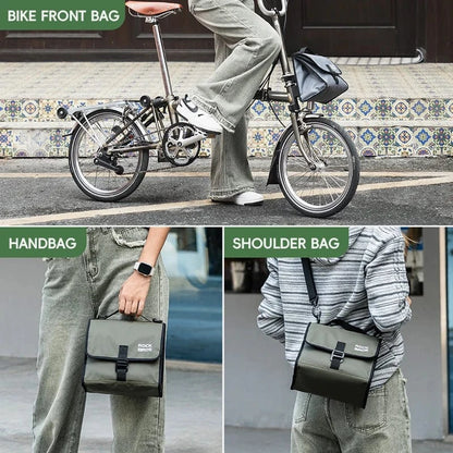 Bike & Bag ROCKBROS Foldable Bag Insulated Bike Handlebar Bag Multi Functional 4-7L High Large Capacity Front Bag for Folding Bike