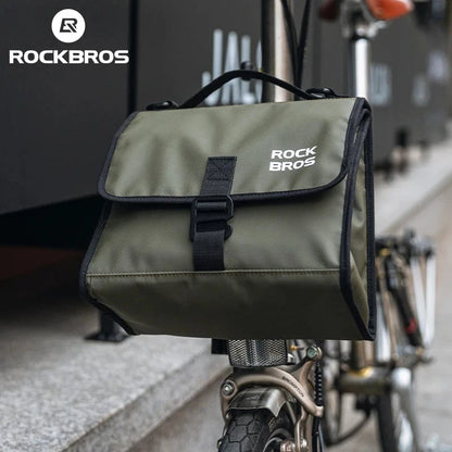 Bike & Bag ROCKBROS Foldable Bag Insulated Bike Handlebar Bag Multi Functional 4-7L High Large Capacity Front Bag for Folding Bike
