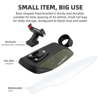 Bike & Bag Saddle Bags C53 ROCKBROS - Mini Bike Saddle Bag 0.4L with Built-in Mudguard