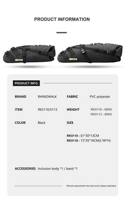 Bike & Bag Saddle Bags RHINOWALK - Waterproof Saddle Bag (10L, 13L)