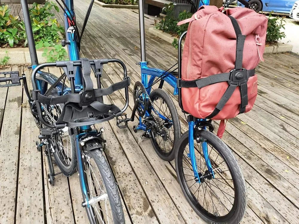 Bike & Bag TOUCH Bicycle S-Bag Alloy Front Rack For Brompton Folding Bike Shoulder Backpack Bag Row Skeleton Bascket Bike Parts