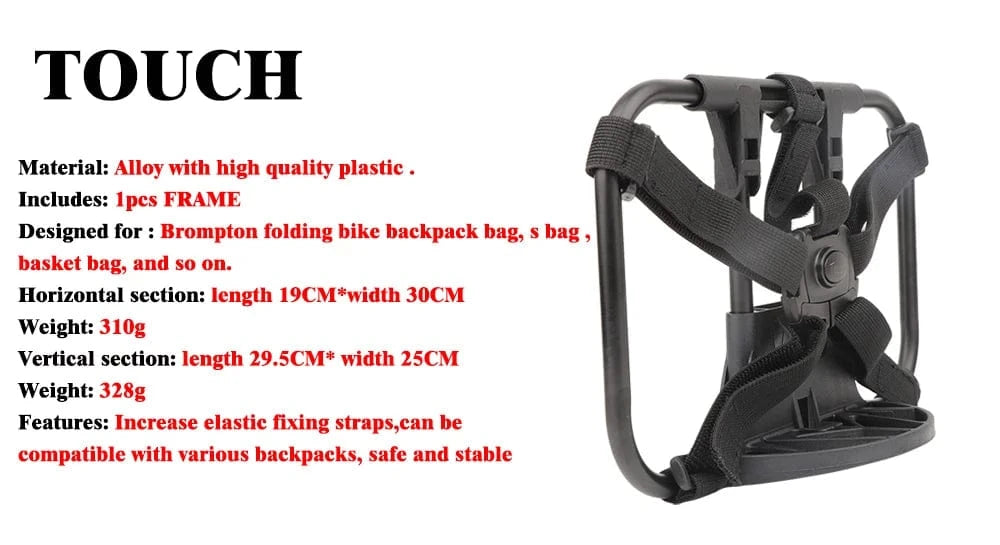 Bike & Bag TOUCH Bicycle S-Bag Alloy Front Rack For Brompton Folding Bike Shoulder Backpack Bag Row Skeleton Bascket Bike Parts