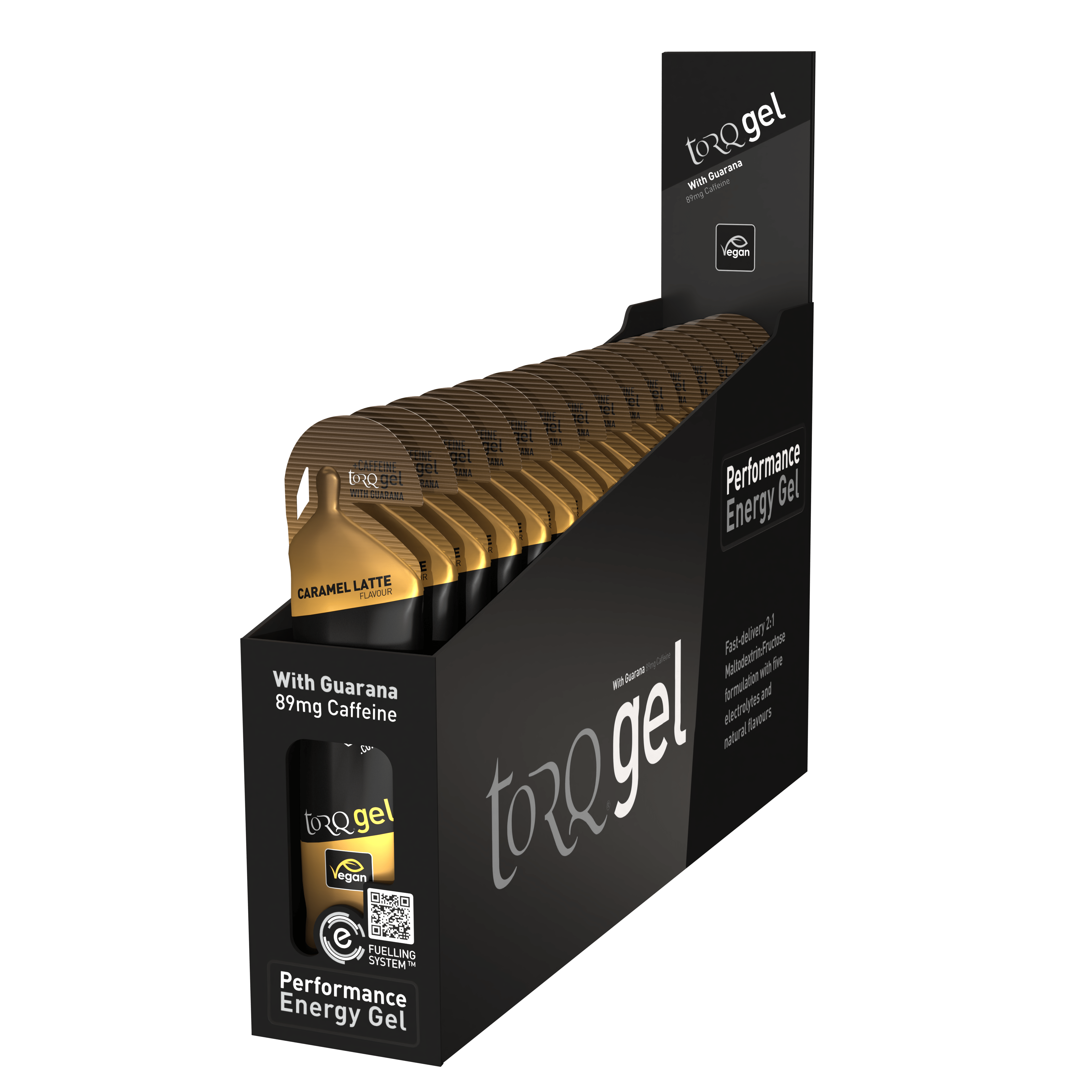 TORQ Energy Bars / Gels / Chews Caramel Latte (with Guarana) Flavour TORQ Energy Gels (with Guarana) (Box 15 x 45g)